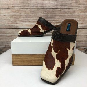 Nicole Brown Cowhide Mules